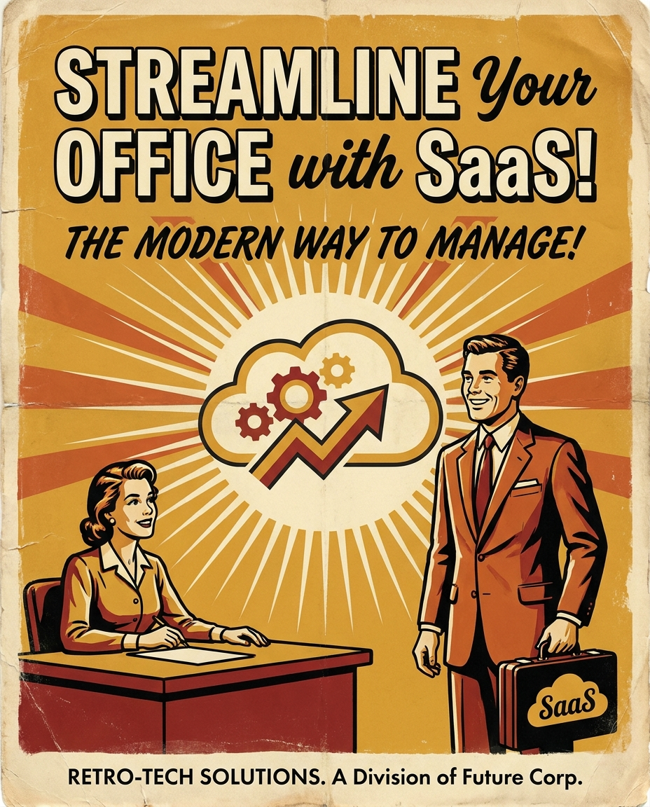 2 1950s Retro SaaS Advertising Poster - Image 1