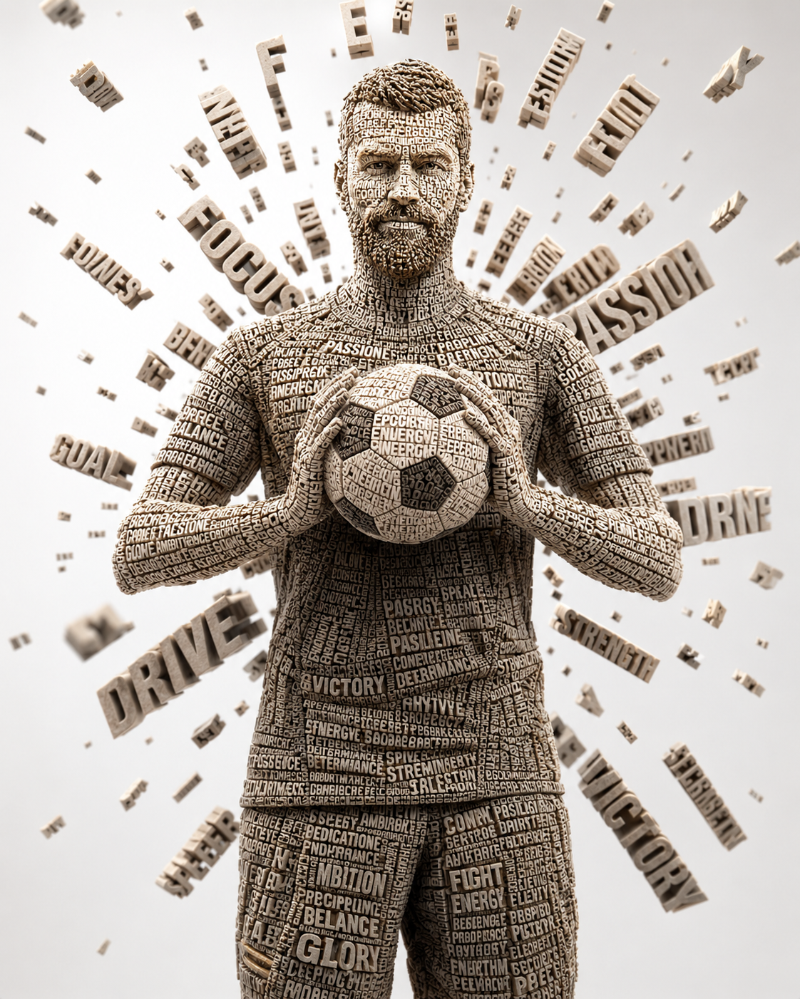 26 3D Typography Voxel Burst Portrait - Image 1