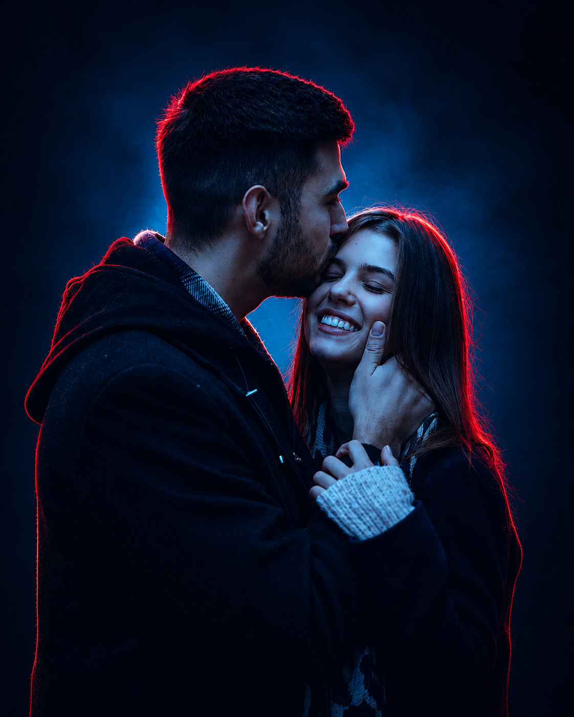 39 Neon Embrace – Cinematic Portrait Effect - Image 1