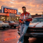 Retro Diner Racer – Vintage Americana Fashion Portrait