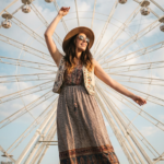 Vintage Ferris Wheel Fashion Portrait