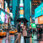 Rainy Times Square Couple – Cinematic AI Photo