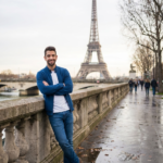 Paris Riverside Eiffel Tower Portrait