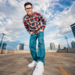 Skyline Wide-Angle Rooftop Portrait