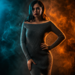 Cinematic Teal & Orange Smoke Editorial Portrait