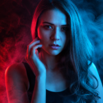 Cinematic Neon Smoke Portrait