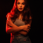 Crimson Noir Cinematic Portrait
